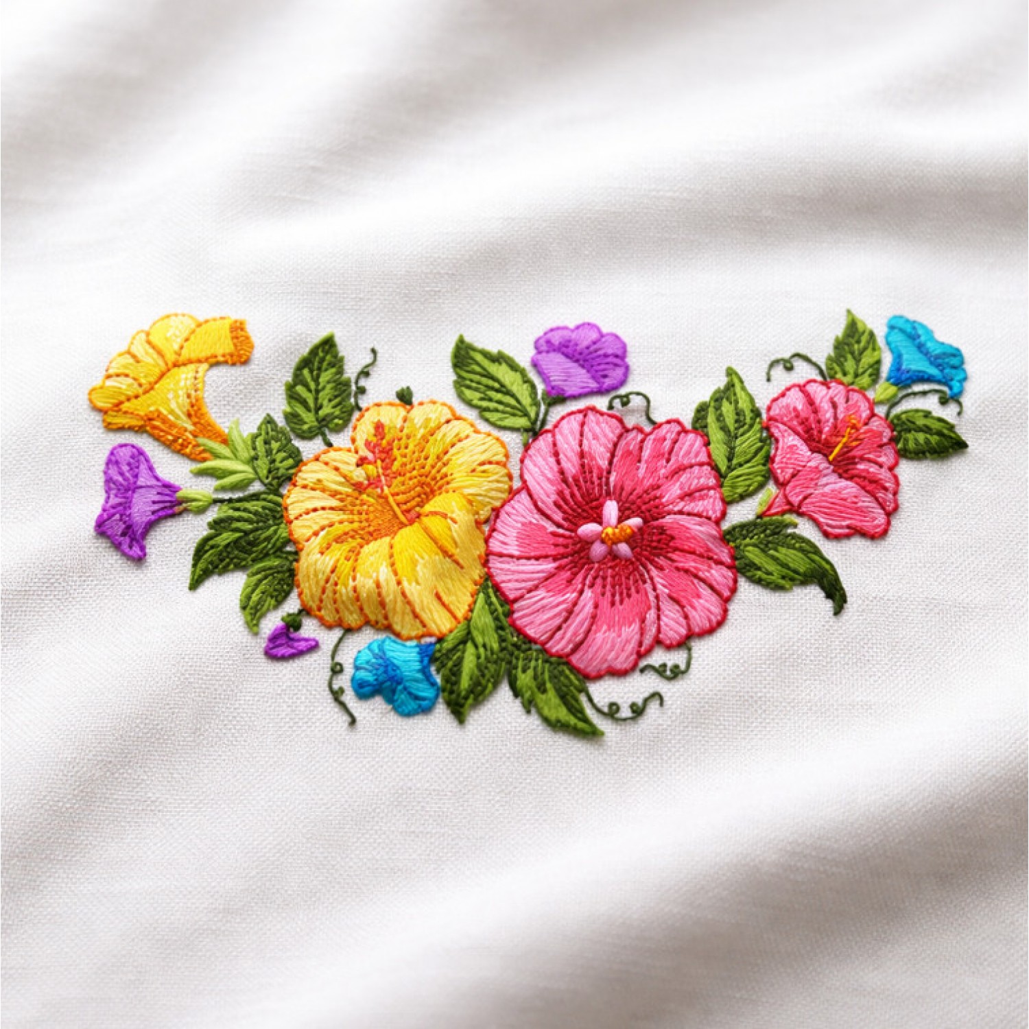 Cute Flowers Beautiful Embroidery Design 5x7