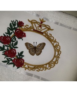 Royal Rose Butterfly Frame Embroidery Design
