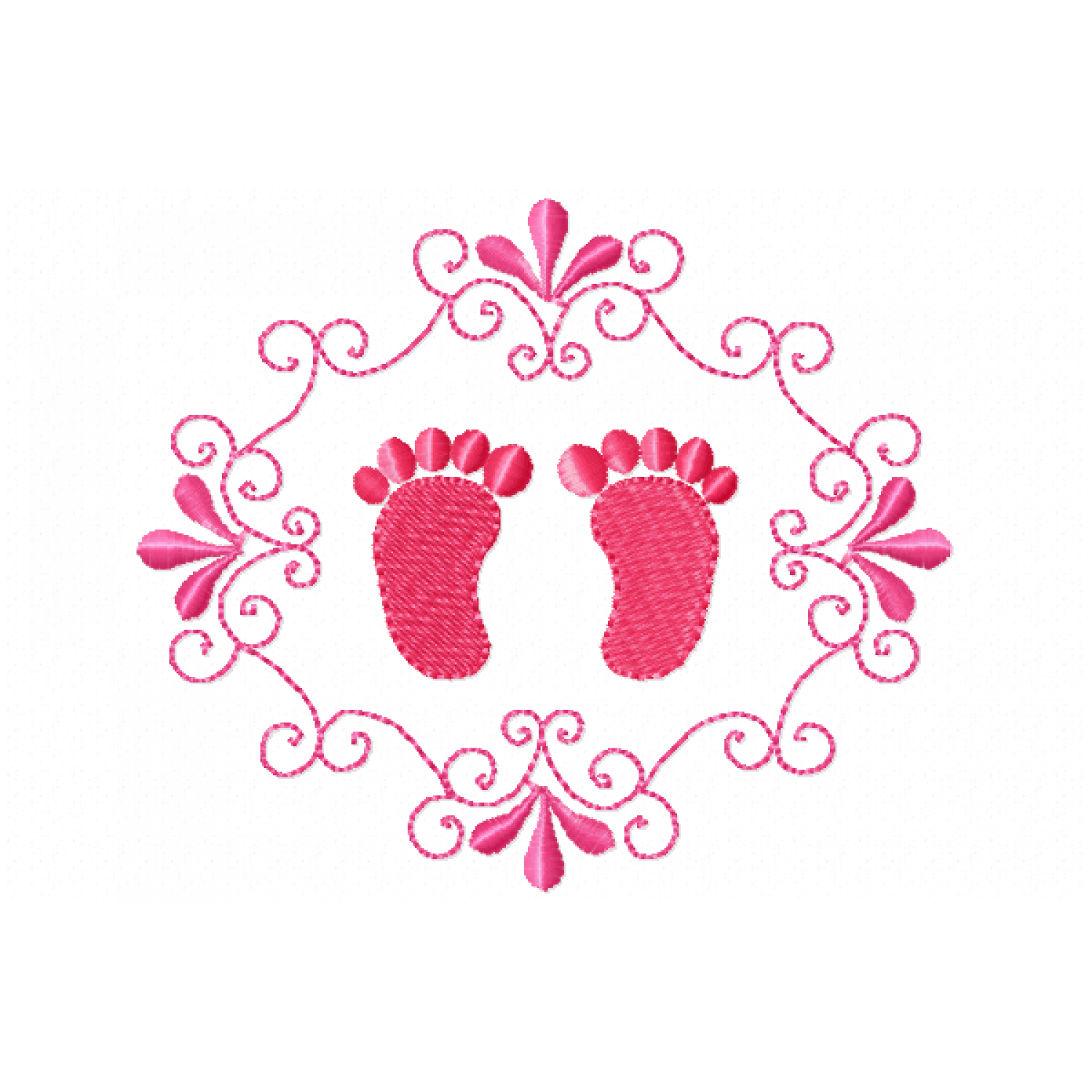 Foot in frame Embroidery Design