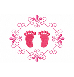 Foot in frame Embroidery Design