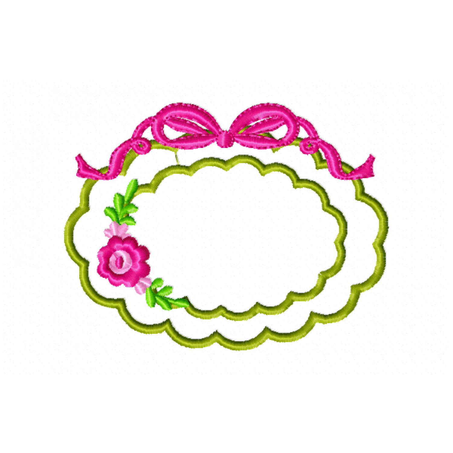 Frame rose Embroidery Design