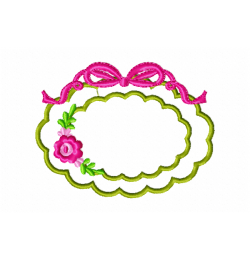 Frame rose Embroidery Design