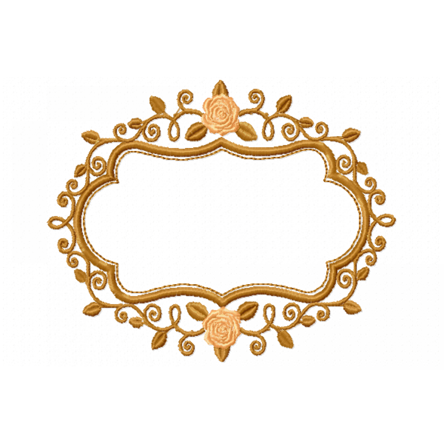 Frame rose Embroidery Design