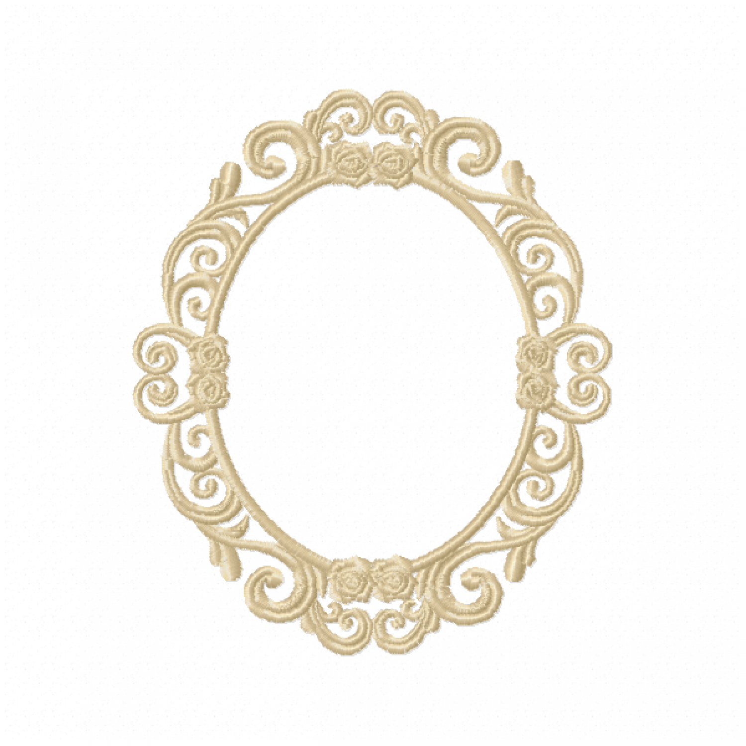 Frame rose Embroidery Design