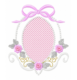 Frame roses Embroidery Design