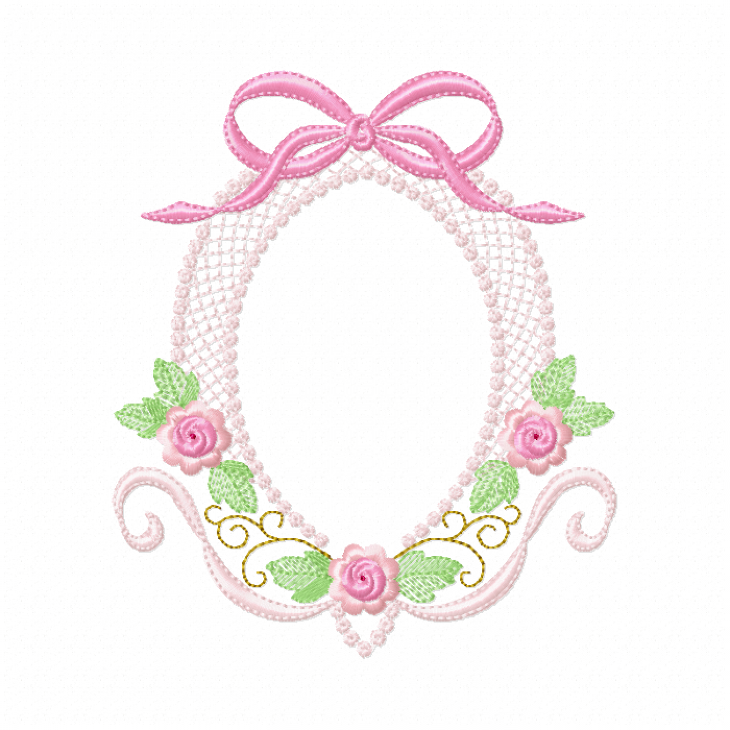 Frame roses Embroidery Design