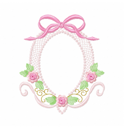 Frame roses Embroidery Design