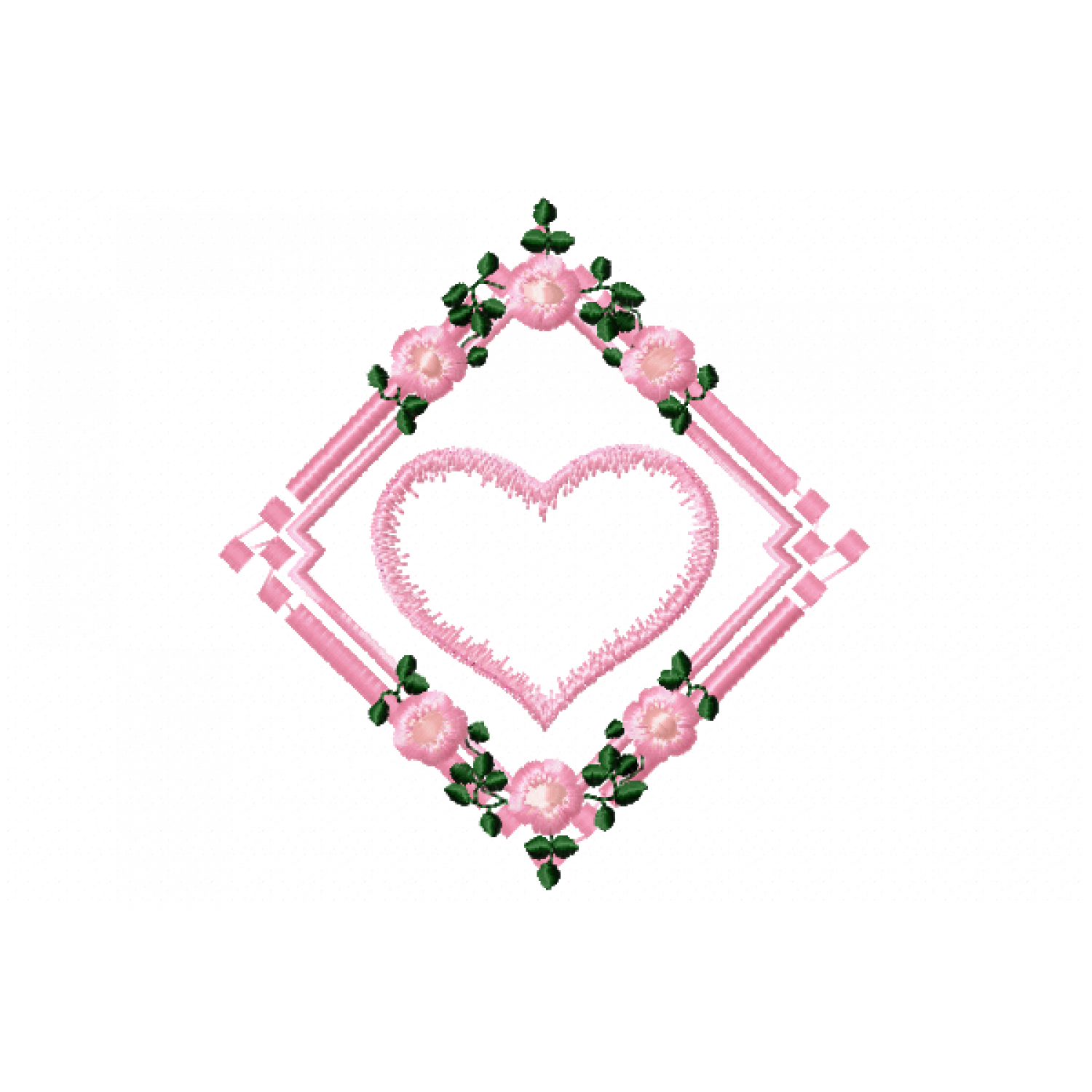 Rosie Floral Frame Embroidery Design