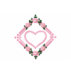 Rosie Floral Frame Embroidery Design