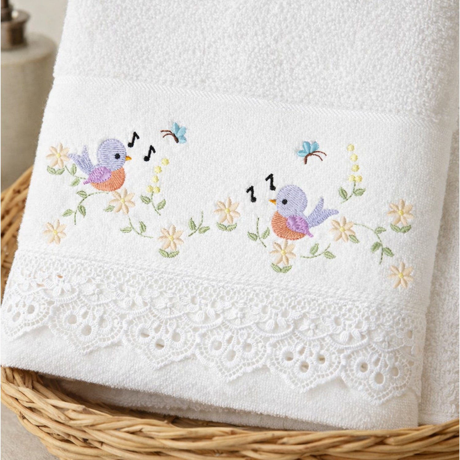 Beautiful Birds singing Embroidery Design 5X7