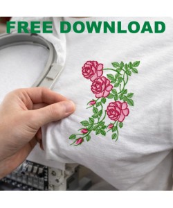 Free Cute Rose Embroidery Design 5x7 Machine Embroidery File Free Cute Rose Embroidery Design 5x7 Machine Embroidery File