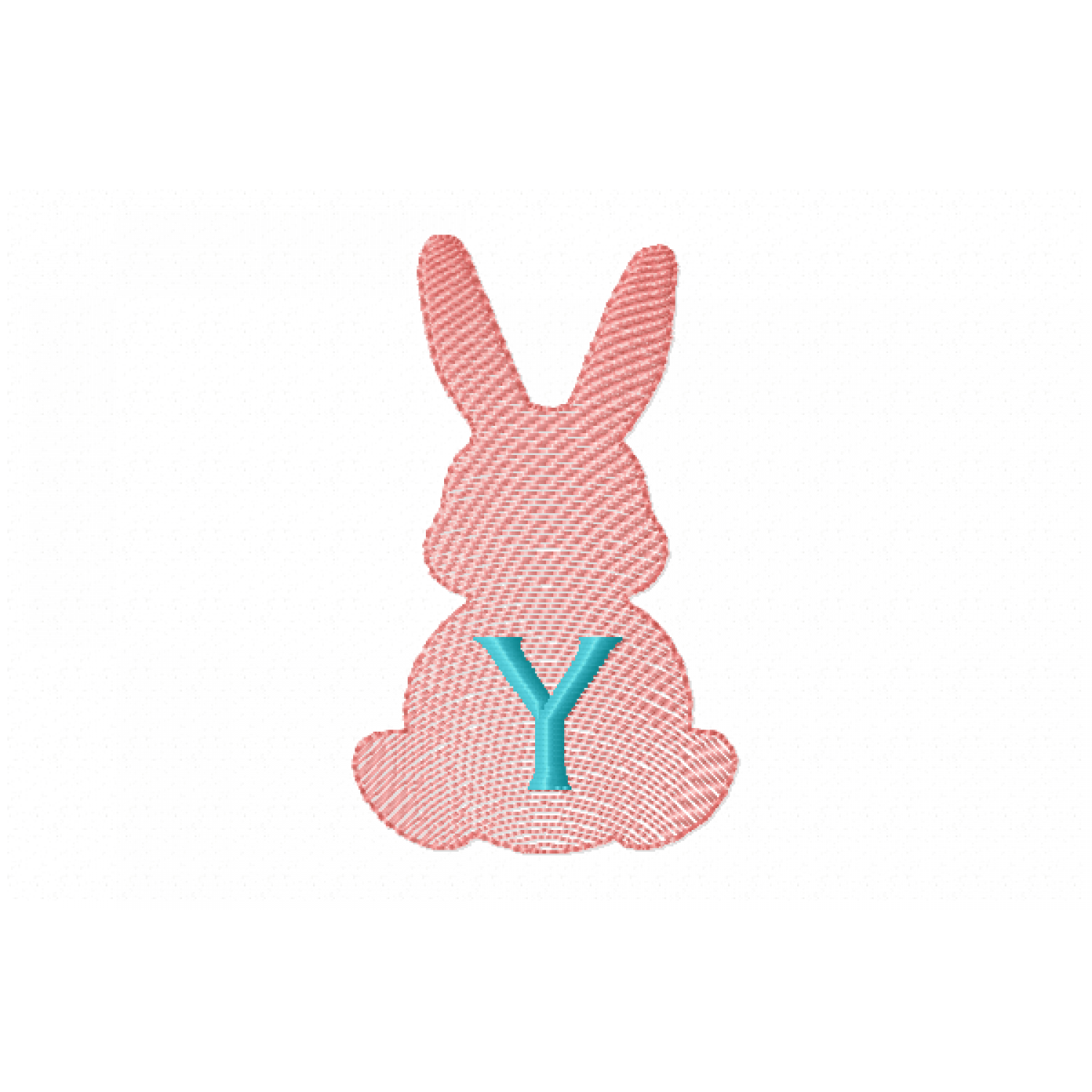 Easter Bunny Letter Y Embroidery Design 4x4