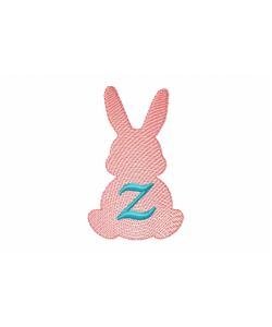 Easter Bunny Letter Z Embroidery Design 4x4