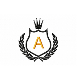 Free Royal Crest Letter A Embroidery Design 4x4