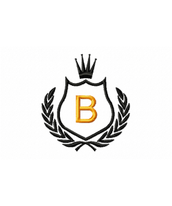 Free Royal Crest Letter B Embroidery Design 4x4