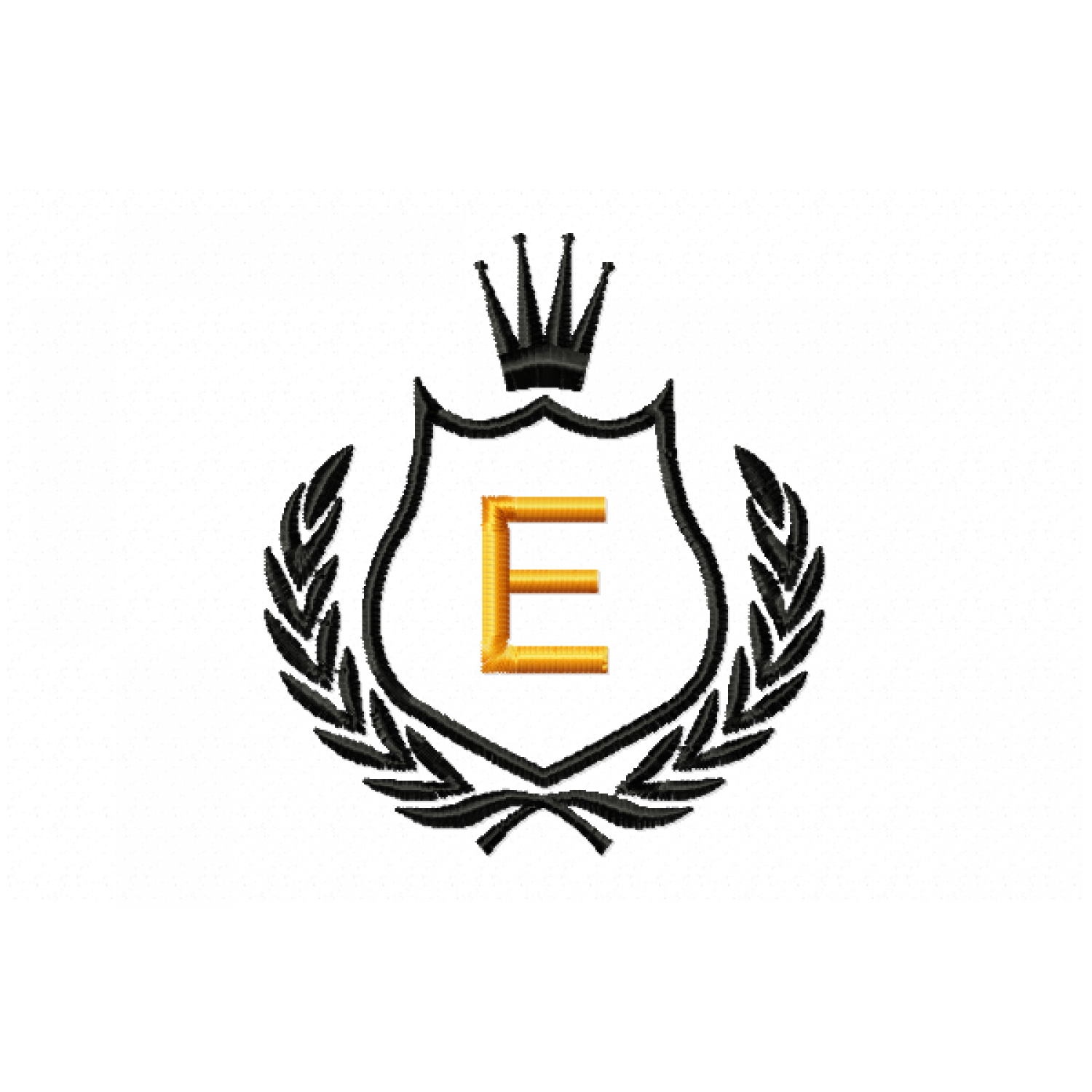 Free Royal Crest Letter E Embroidery Design 4x4