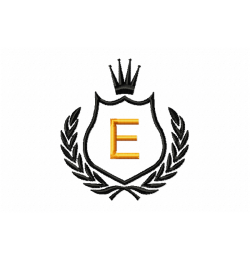 Free Royal Crest Letter E Embroidery Design 4x4