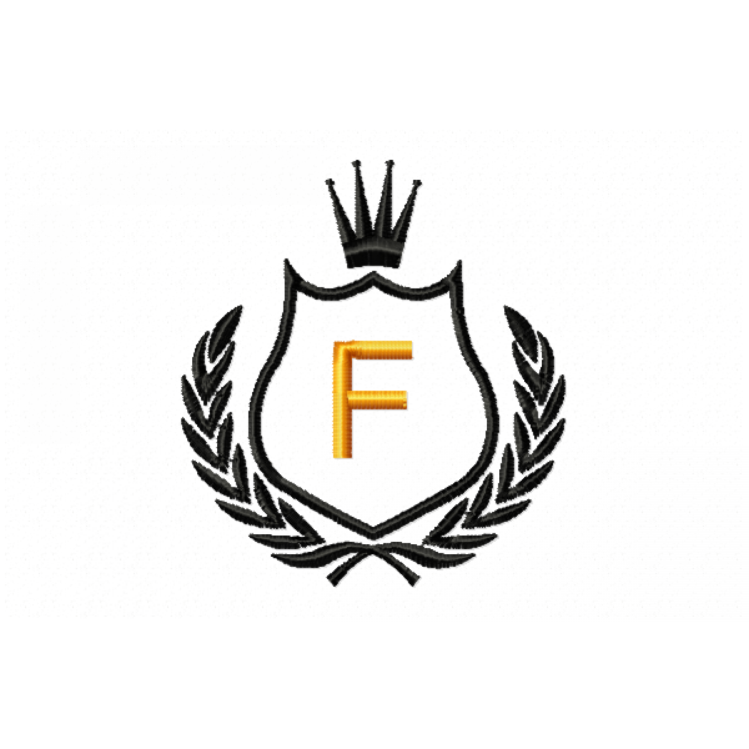 Free Royal Crest Letter F Embroidery Design 4x4