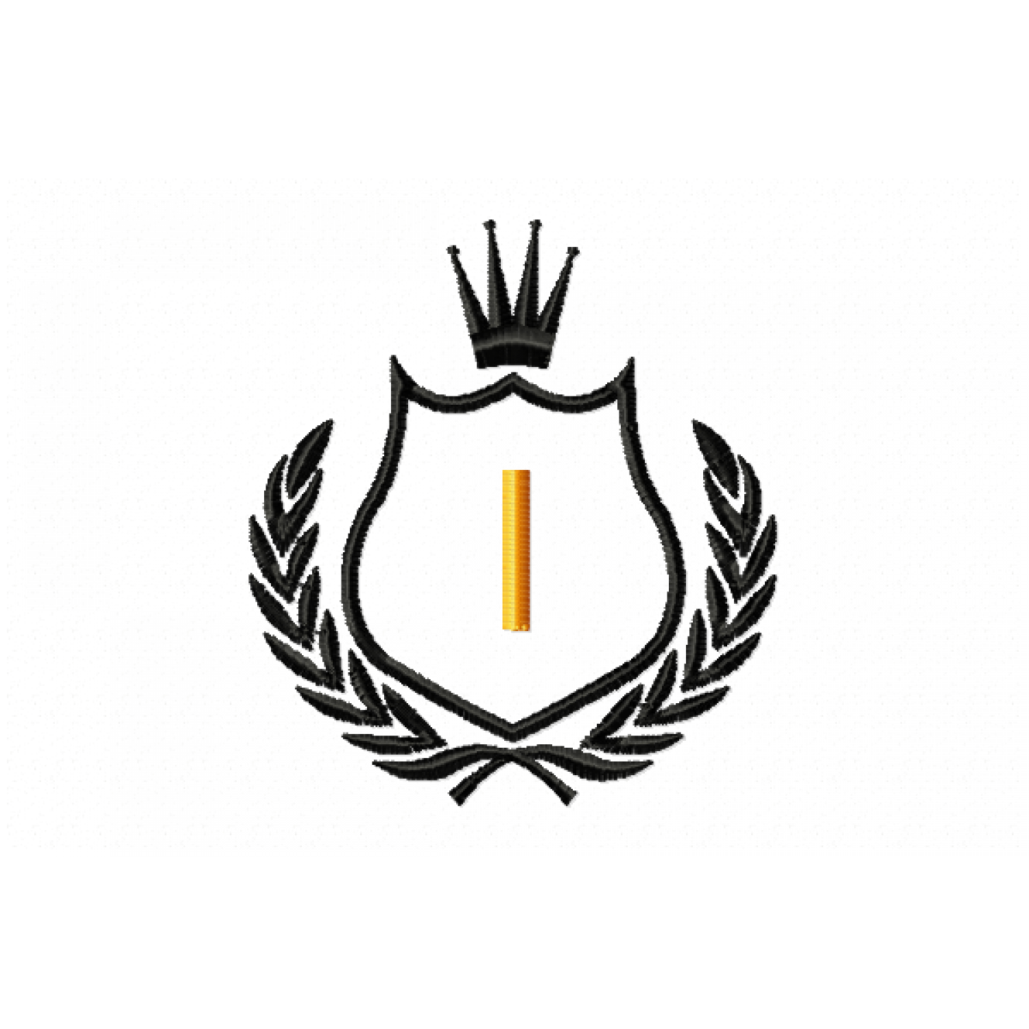 Free Royal Crest Letter I Embroidery Design 4x4