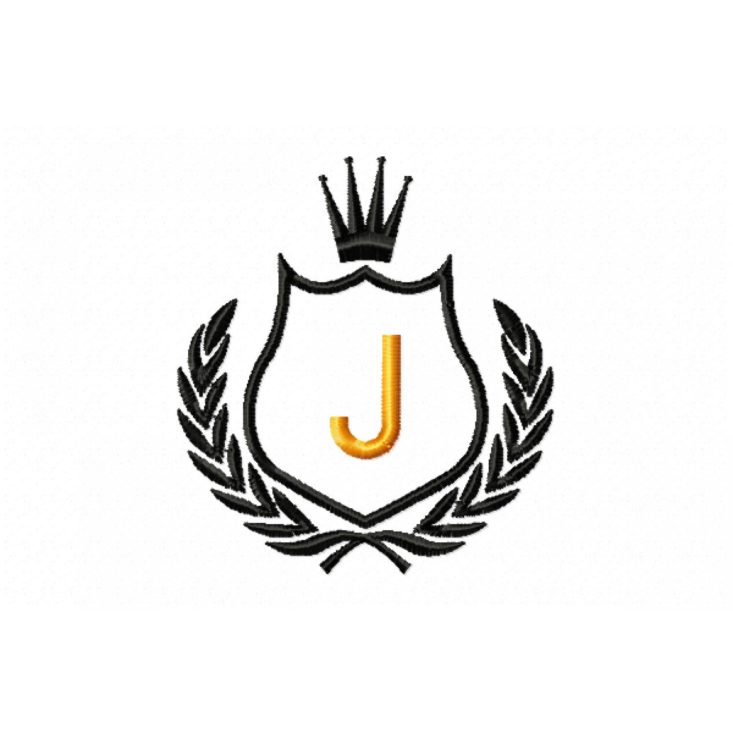 Free Royal Crest Letter J Embroidery Design 4x4