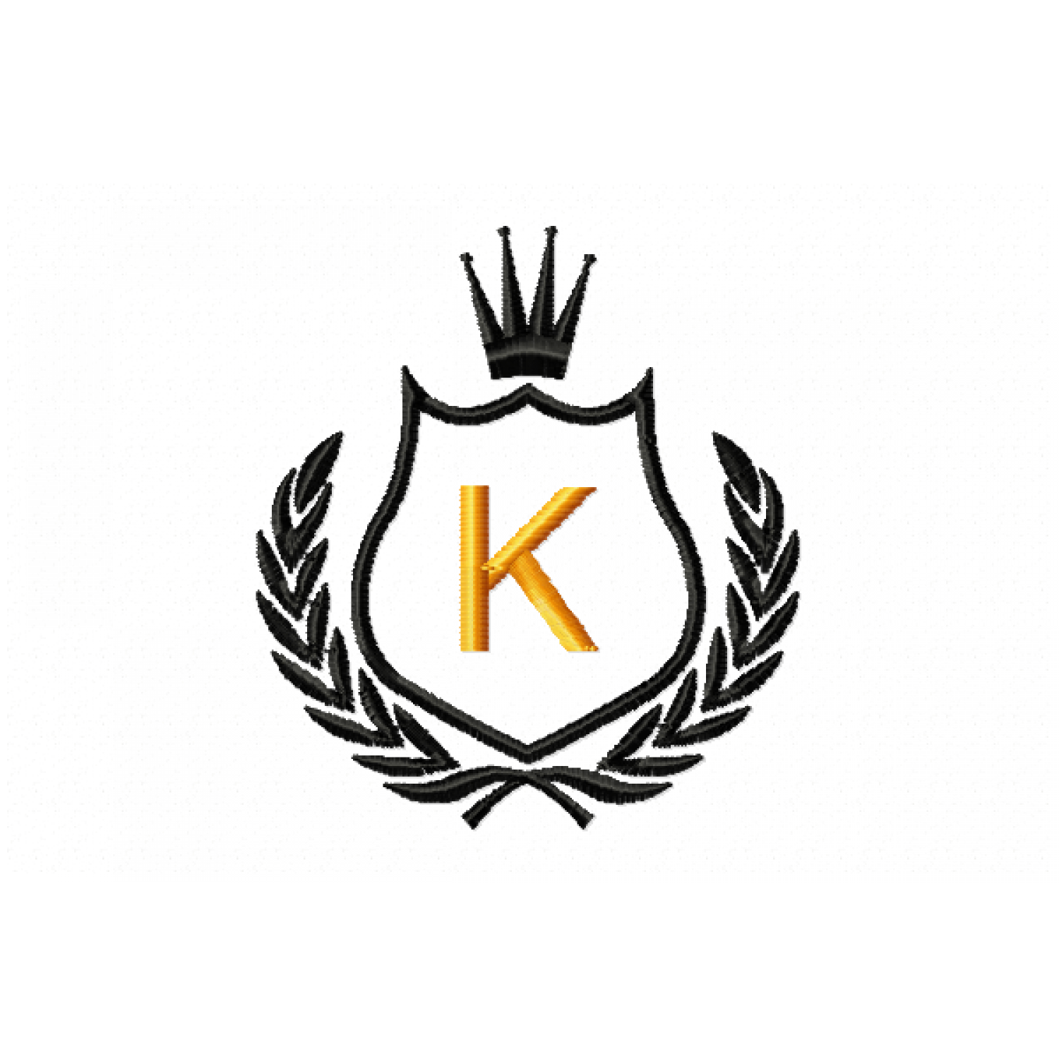 Free Royal Crest Letter K Embroidery Design 4x4