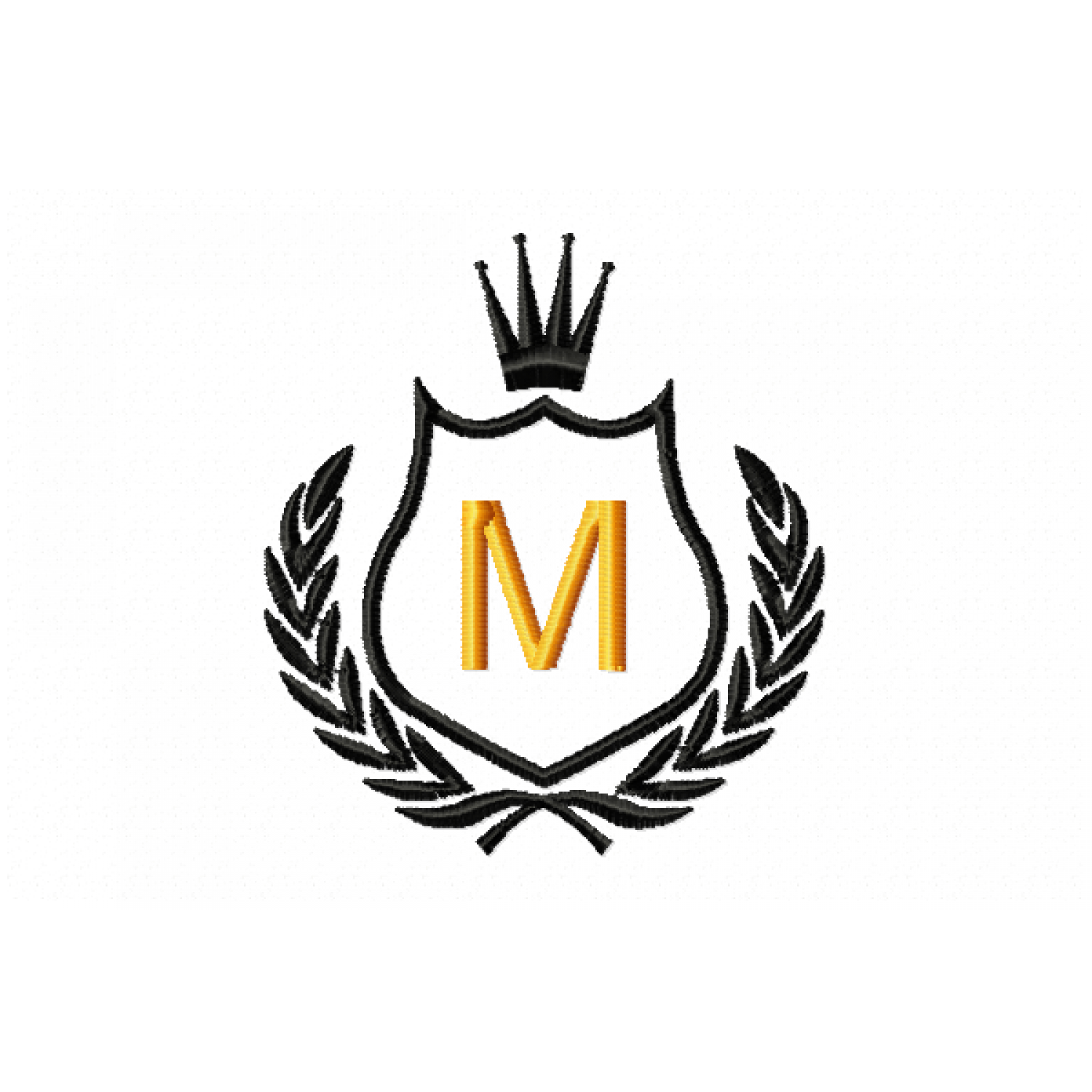 Free Royal Crest Letter M Embroidery Design 4x4