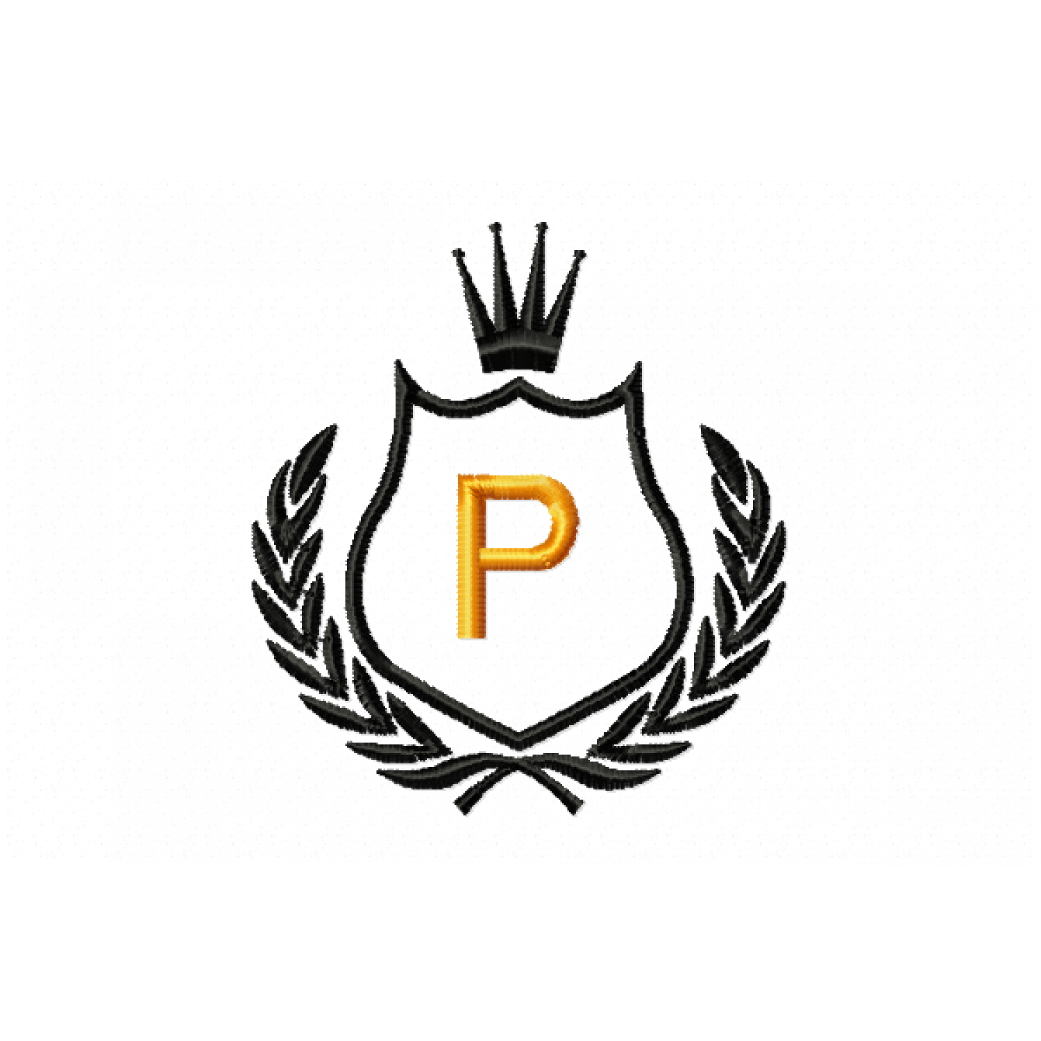 Free Royal Crest Letter P Embroidery Design 4x4