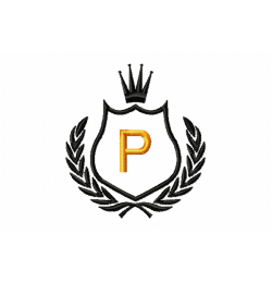 Free Royal Crest Letter P Embroidery Design 4x4