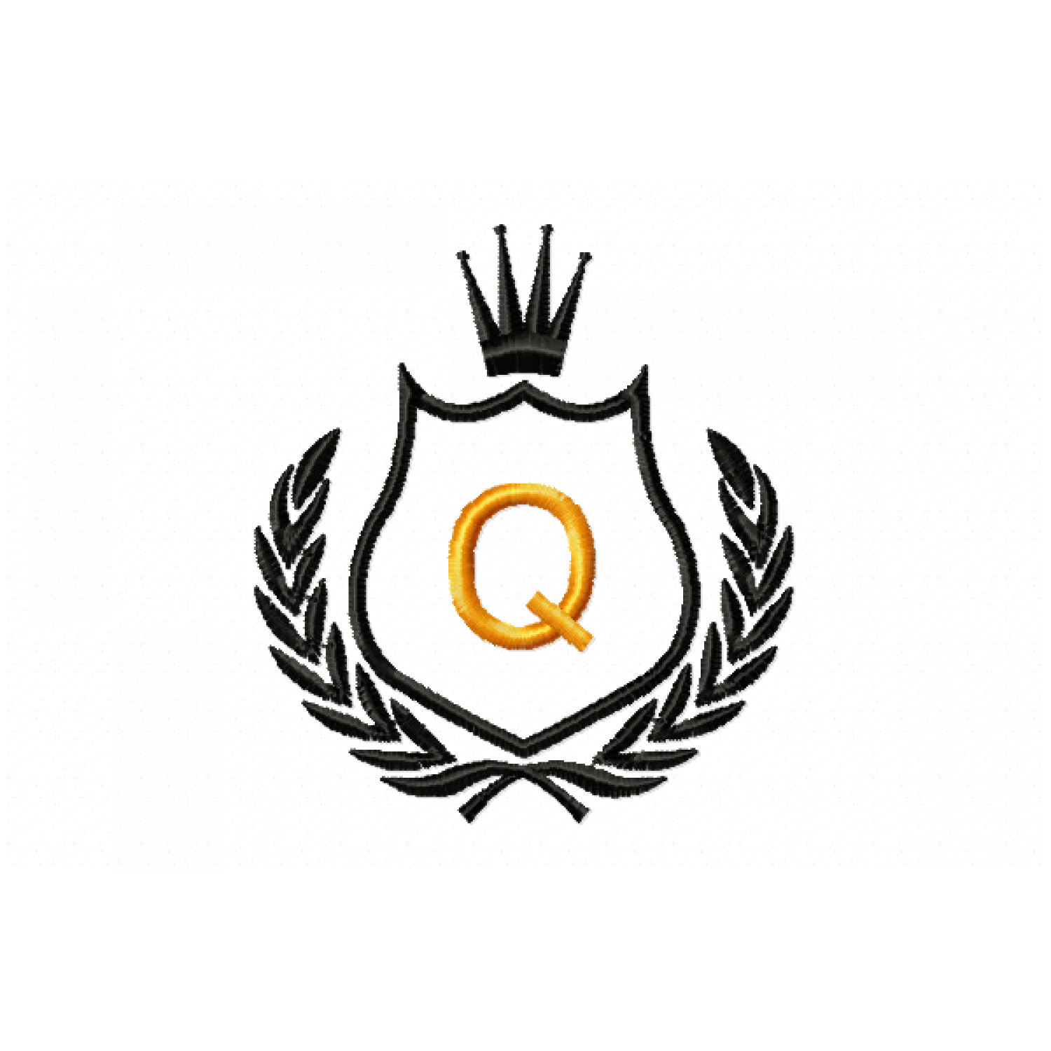 Free Royal Crest Letter Q Embroidery Design 4x4