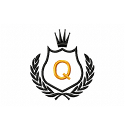 Free Royal Crest Letter Q Embroidery Design 4x4