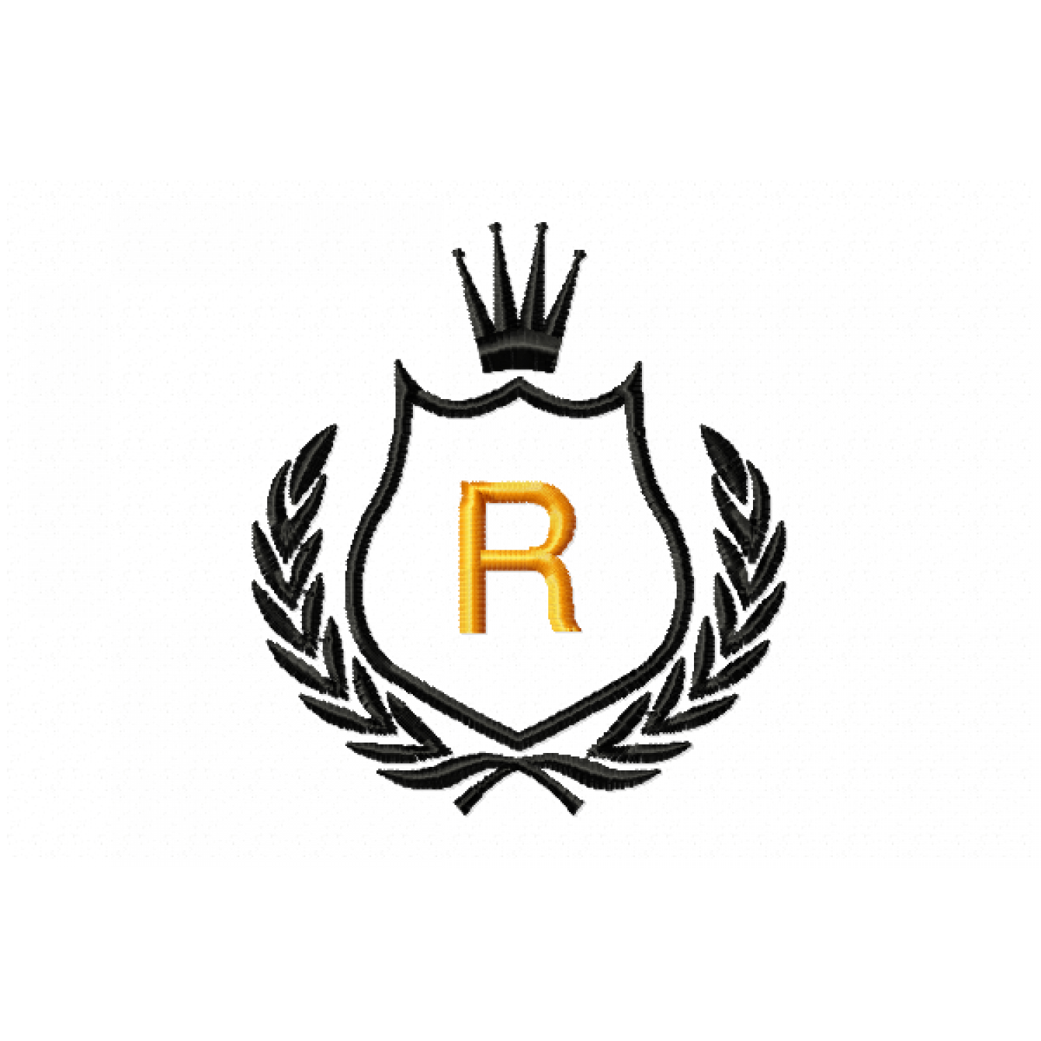Free Royal Crest Letter R Embroidery Design 4x4
