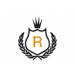 Free Royal Crest Letter R Embroidery Design 4x4