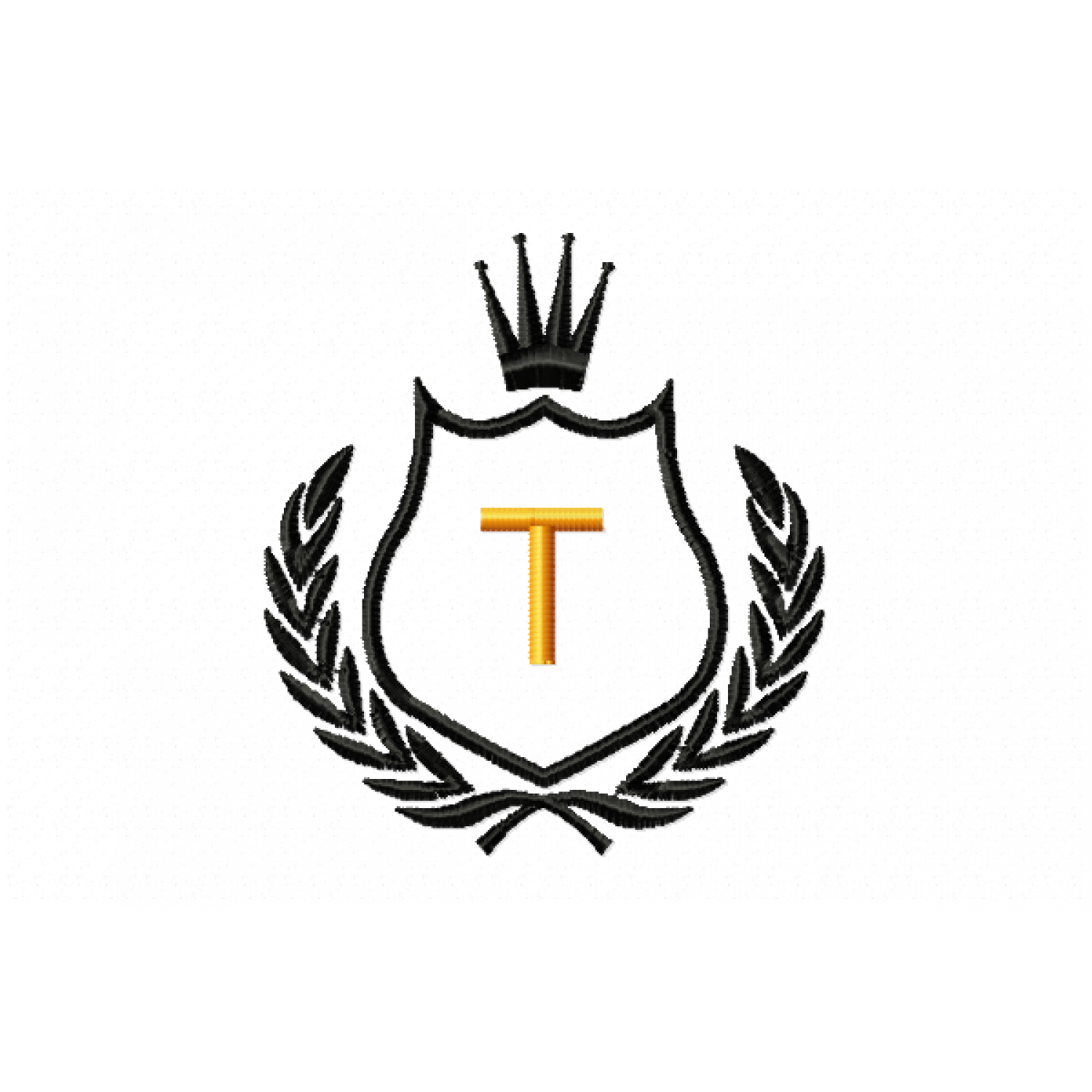 Free Royal Crest Letter T Embroidery Design 4x4