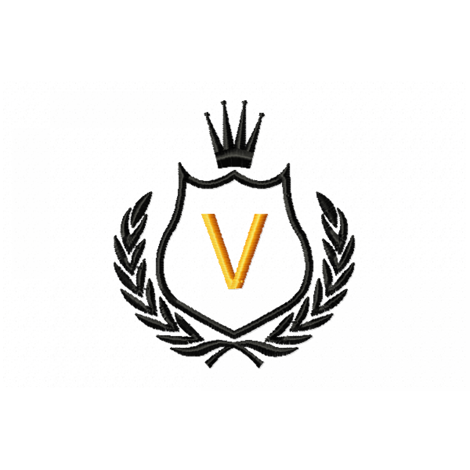 Free Royal Crest Letter V Embroidery Design 4x4