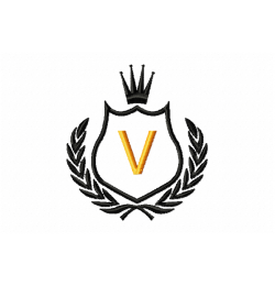 Free Royal Crest Letter V Embroidery Design 4x4