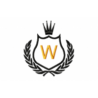 Free Royal Crest Letter W Embroidery Design 4x4