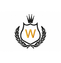 Free Royal Crest Letter W Embroidery Design 4x4