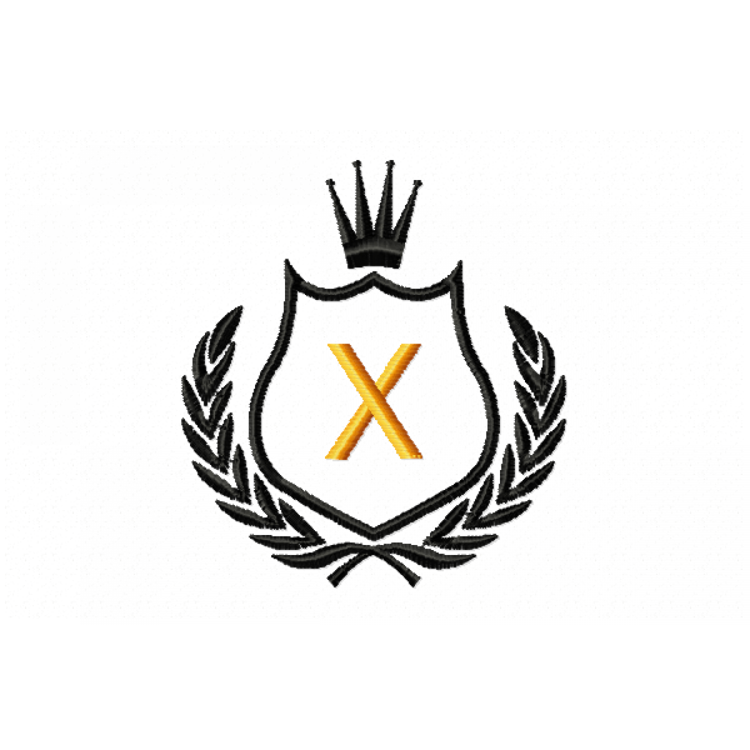 Free Royal Crest Letter X Embroidery Design 4x4