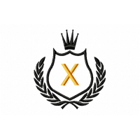 Free Royal Crest Letter X Embroidery Design 4x4