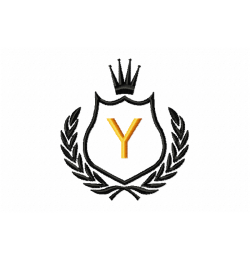 Free Royal Crest Letter Y Embroidery Design 4x4