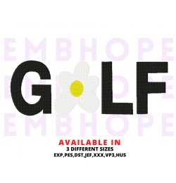 Golf Sport Embroidery Design 3 Sizes