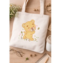 Cute Garden bear Embroidery Design