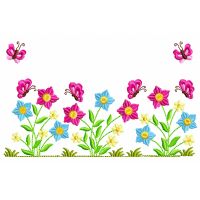 Garden and butterflies Embroidery Design