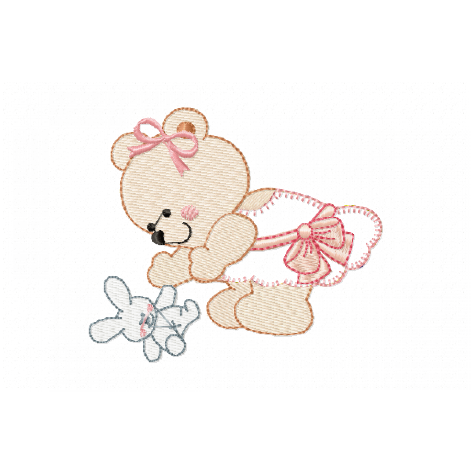 Girl bear Embroidery Design