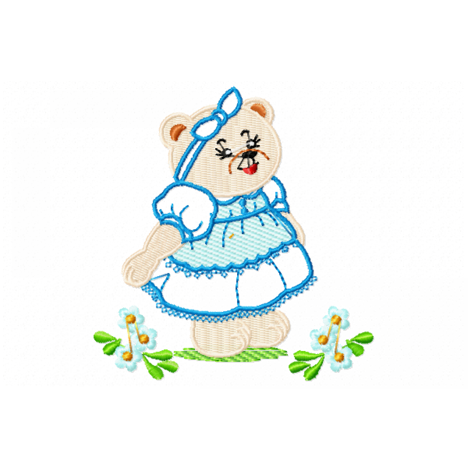 Girl bear Embroidery Design