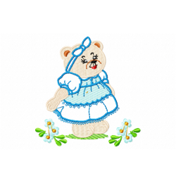 Girl bear Embroidery Design