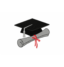 Graduation cap Embroidery Design