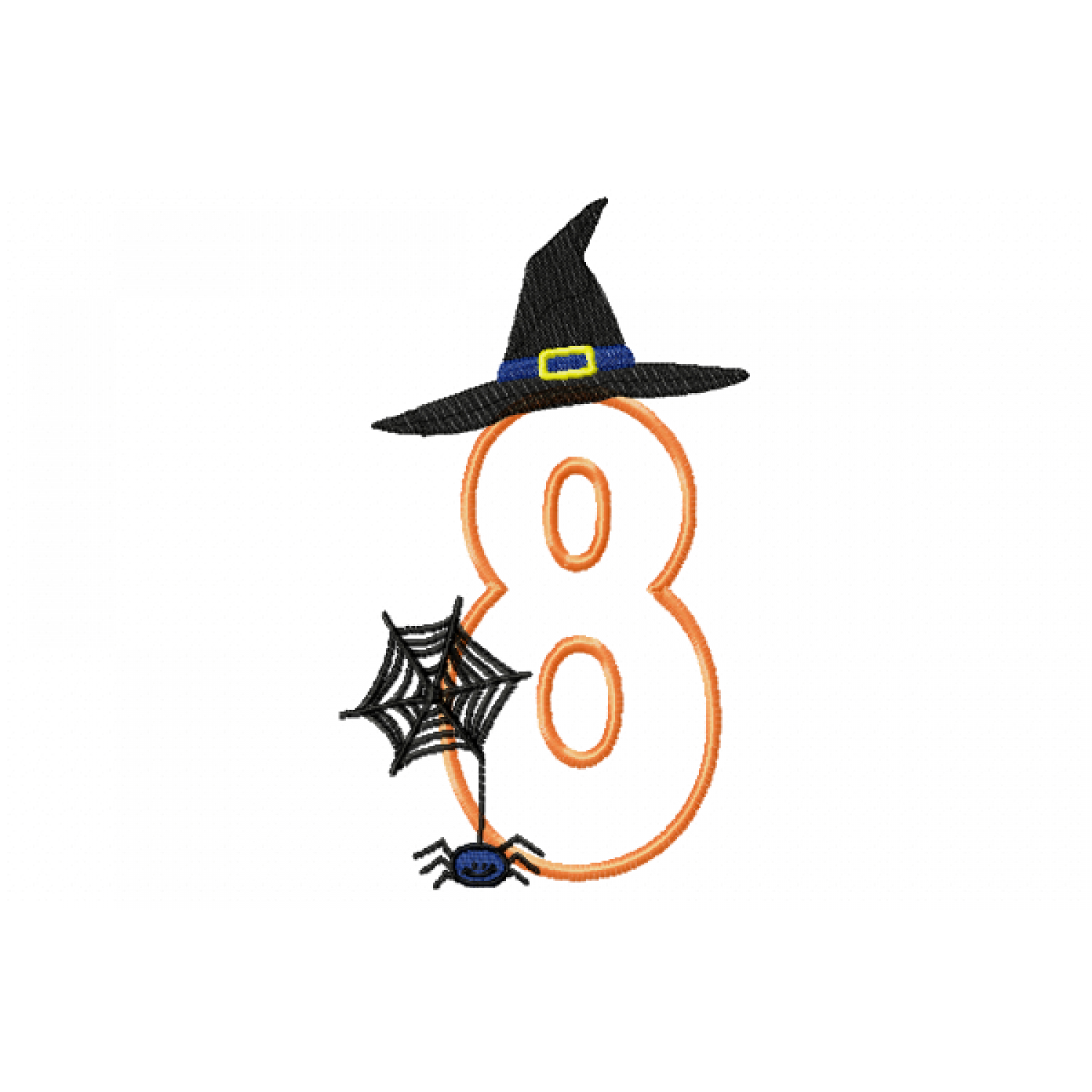 Halloween Witch Hat Number 8 Birthday Embroidery Design