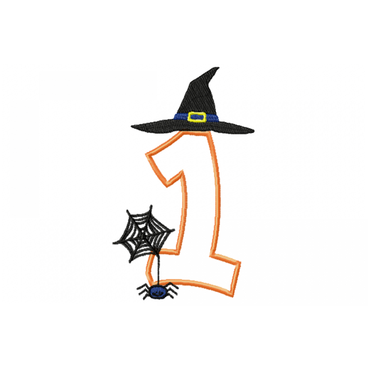 Halloween Witch Hat Number 1 Birthday Embroidery Design