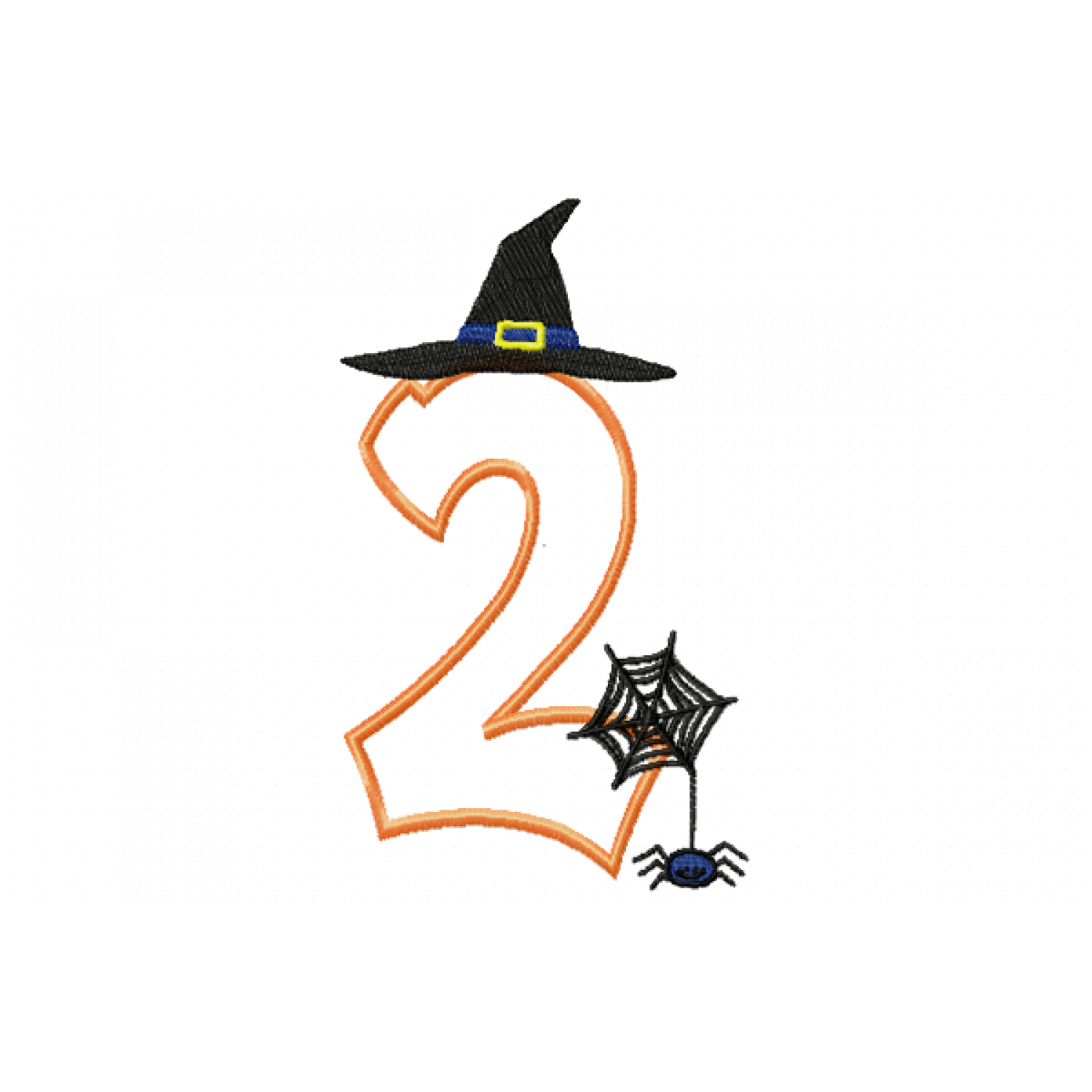 Halloween Witch Hat Number 2 Birthday Embroidery Design